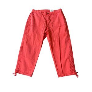 Style & Co Capri Pants Frosted Rose Mid-Rise Comfort Waist Tie Hem Size 16